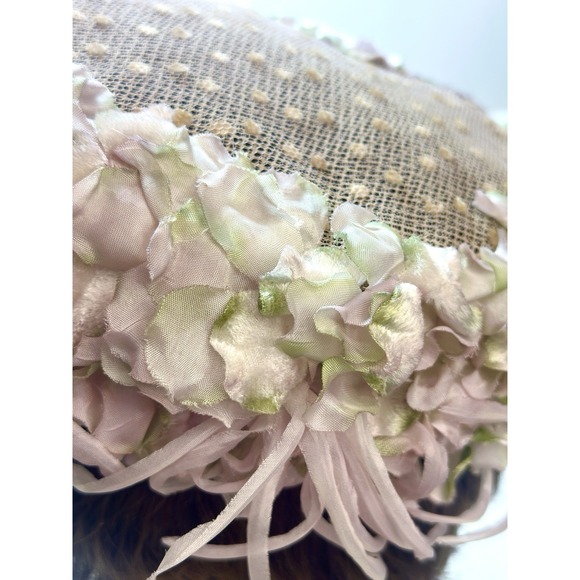 1960's Original Antique Retro Ladies Flower Floral‎ Vintage  Hat - Picture 5 of 10